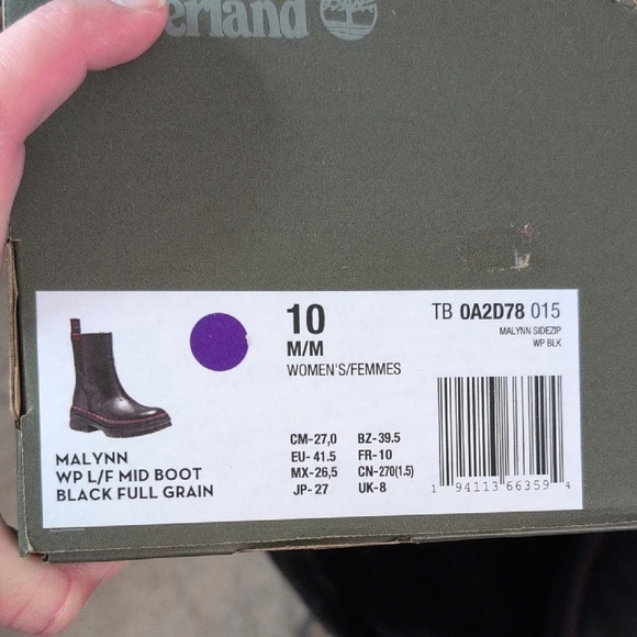 Timberland Women's Black Leather Combat Boots - Picture 10 of 15